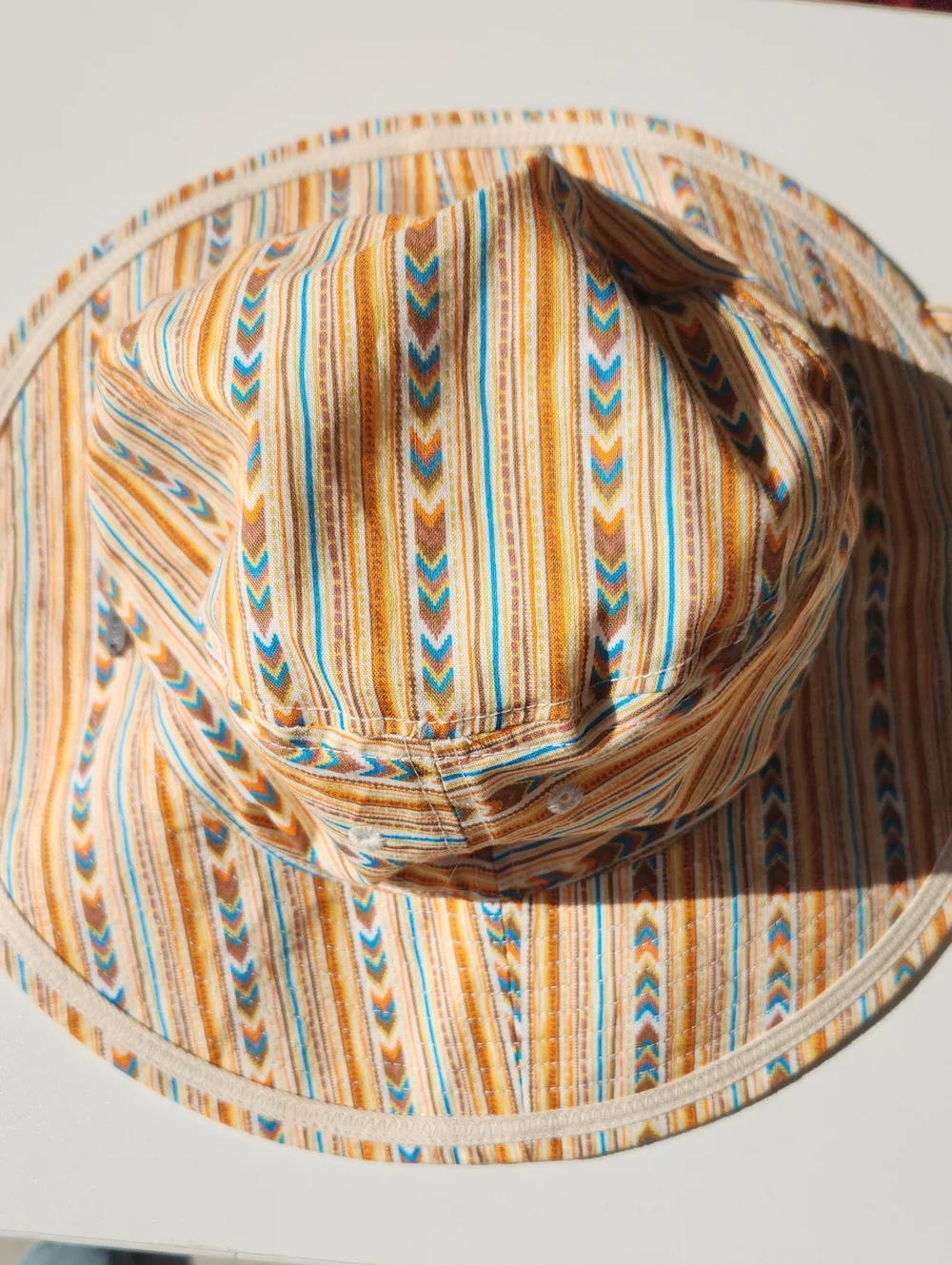 pistil Striped Sun Hat in Beige, Blue & Cream